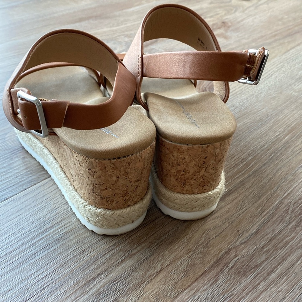 REPORT FOOTWEAR Elmer Sport Bottom Wedge Sandal in Cognac Brown Tan - Picture 5 of 11